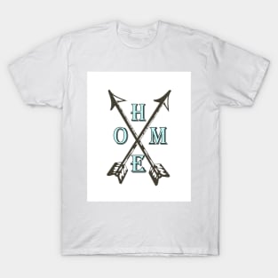 Home Love Your State Hometown Design, Crossed arrows with the letters HOME placed in between the arrows T-Shirt